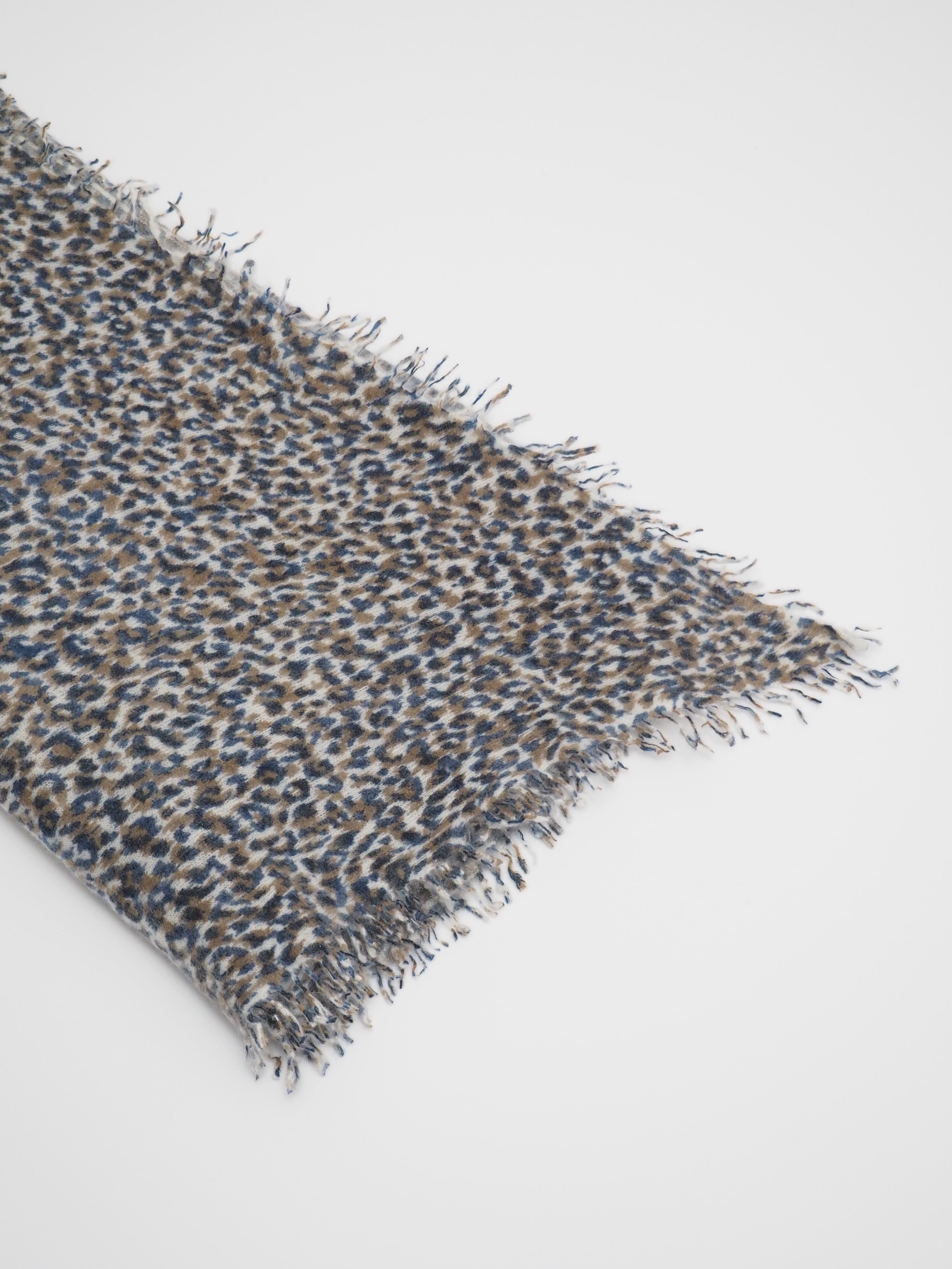 KATARI - Kaschmir-Schal - Farbe: LEO Brown / Blue