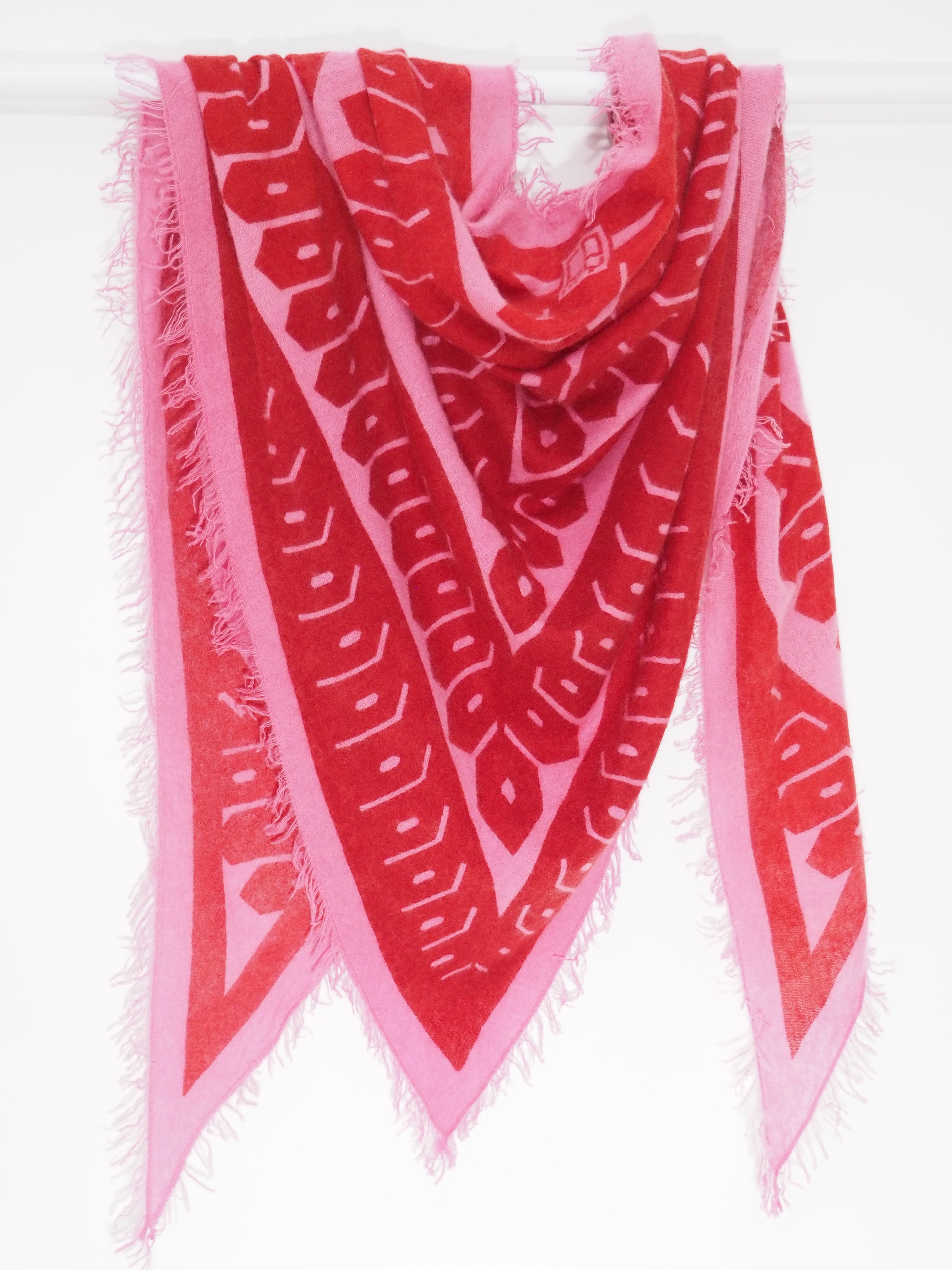 TIKA - Kaschmir-Schal - Farbe: Pink / Red