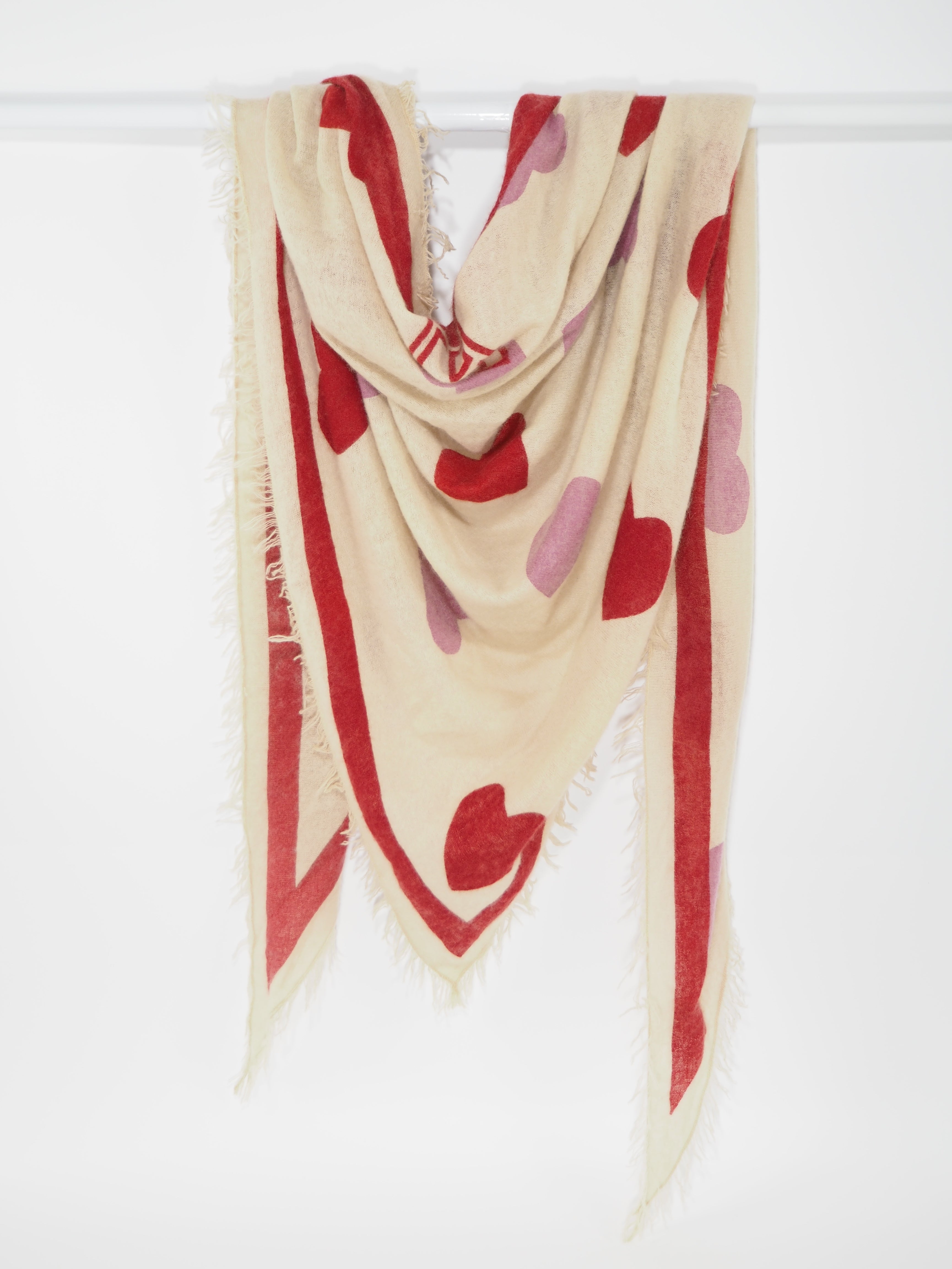 Love - Cashmere-Schal - Farbe: Beige / Multi-Coloured