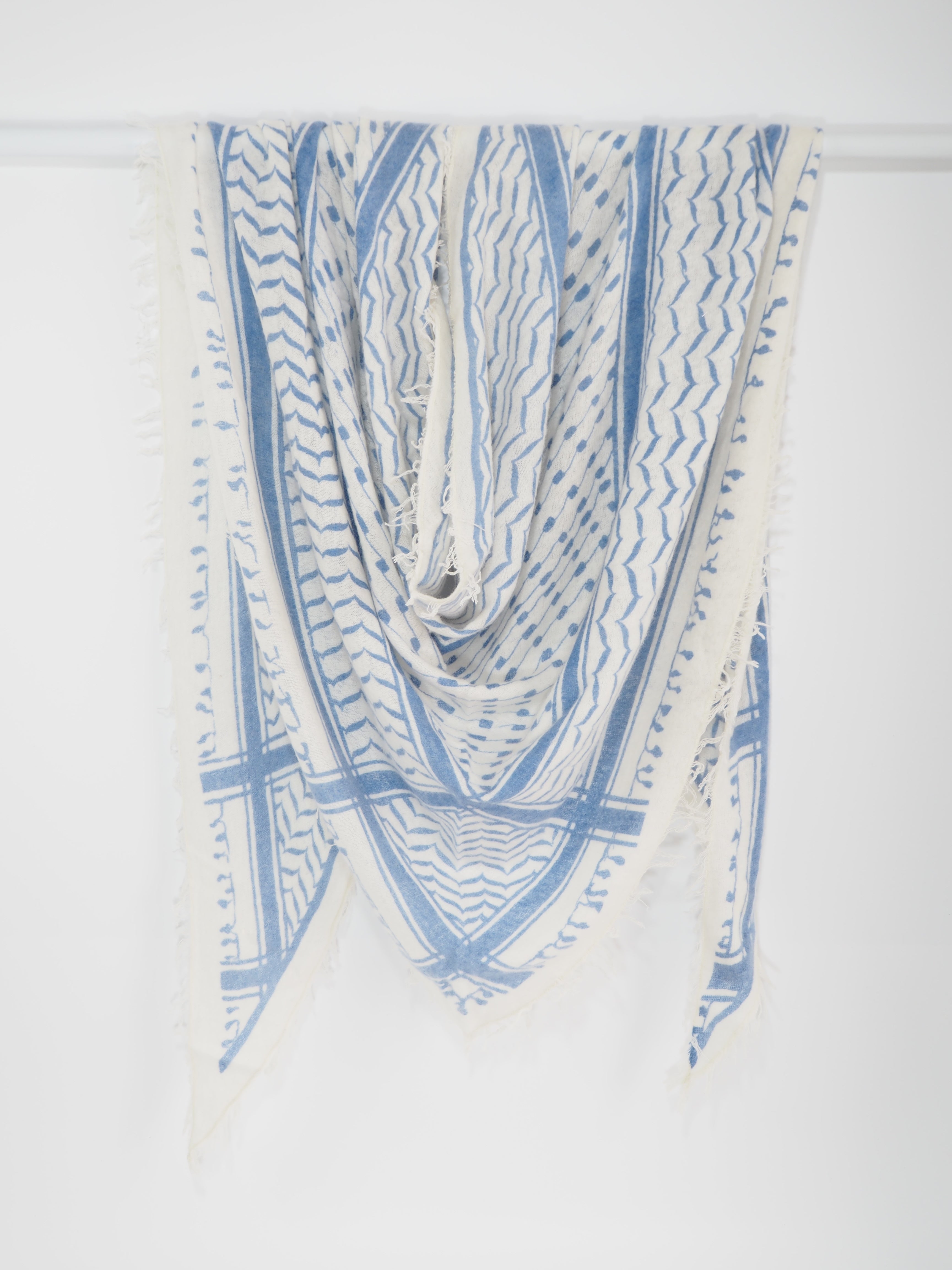 Lalit - Cashmere-Schal - Farbe: Offwhite / Jeansblue