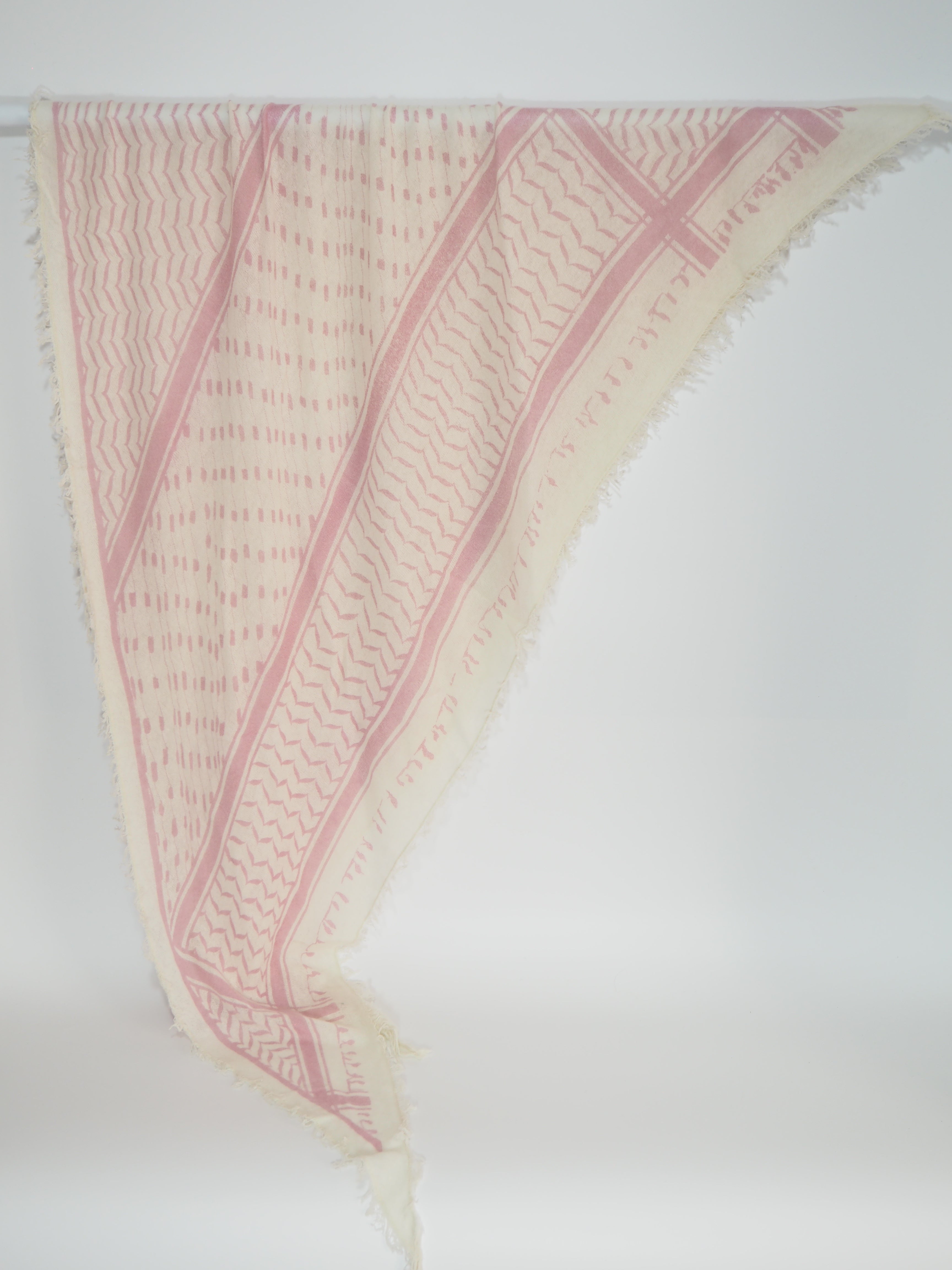 Lalit - Cashmere-Schal - Farbe: Offwhite / Rose