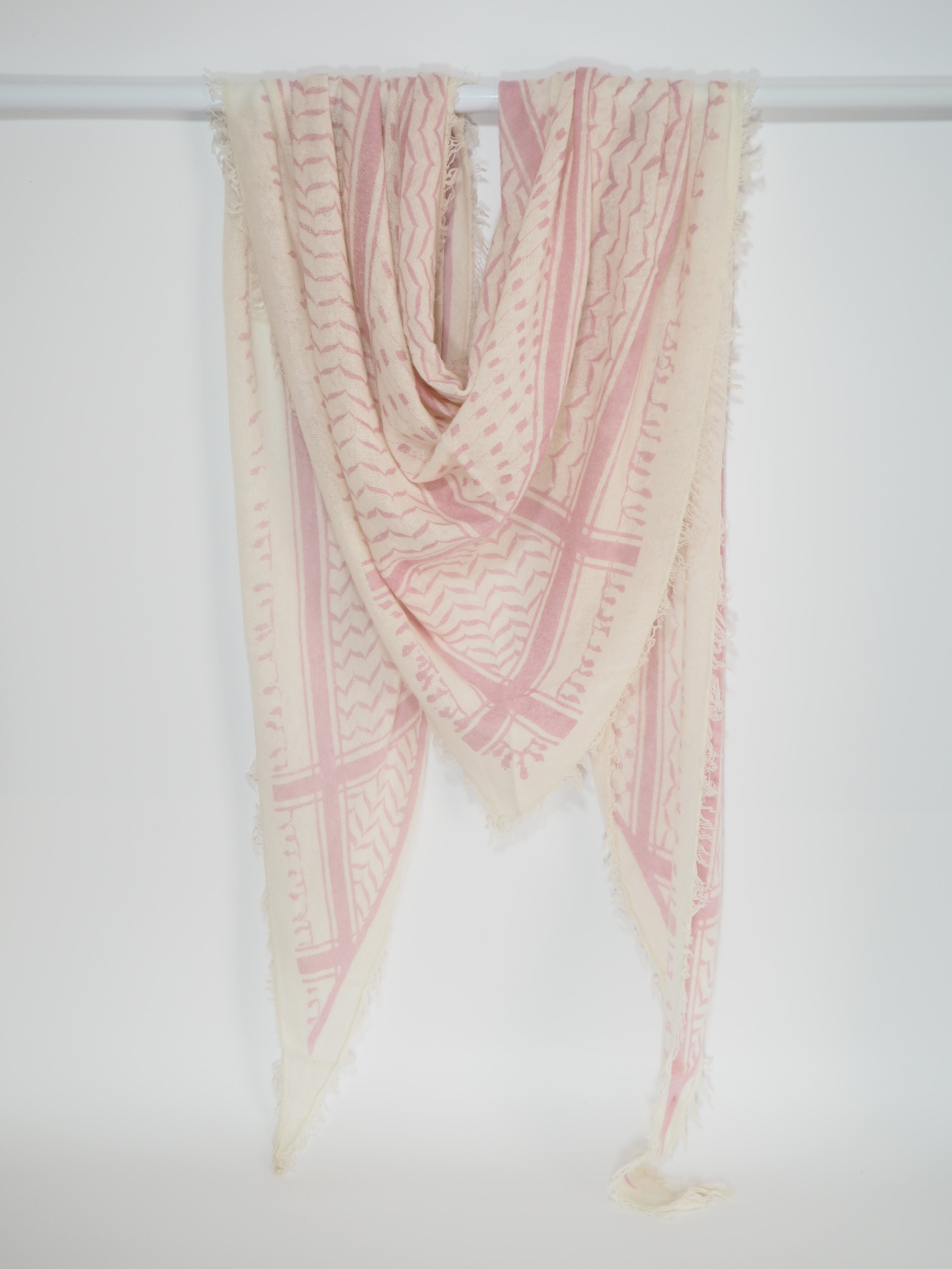 Lalit - Cashmere-Schal - Farbe: Offwhite / Rose