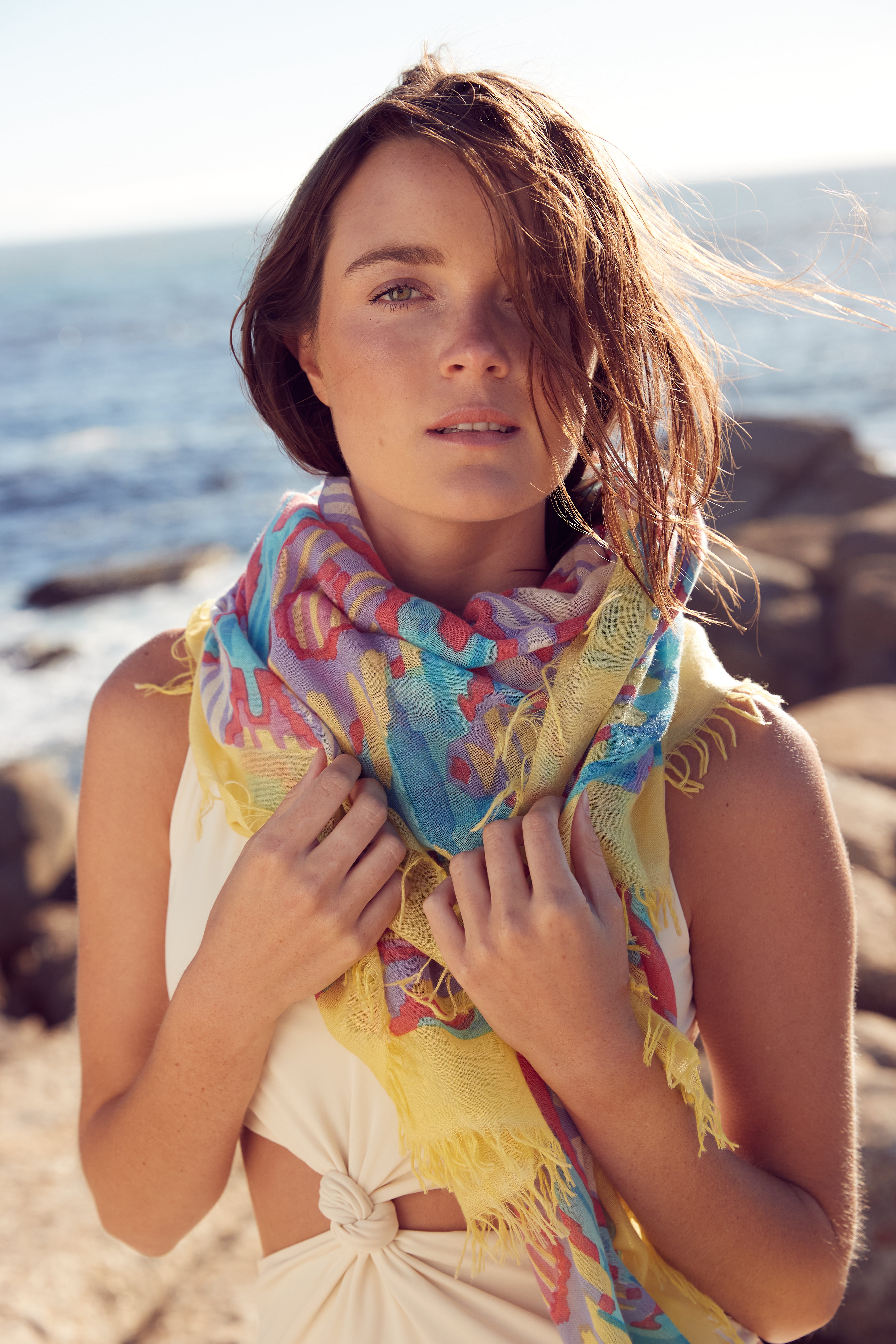 NATSUMI - Kaschmir-Schal -      Farbe: Pastel