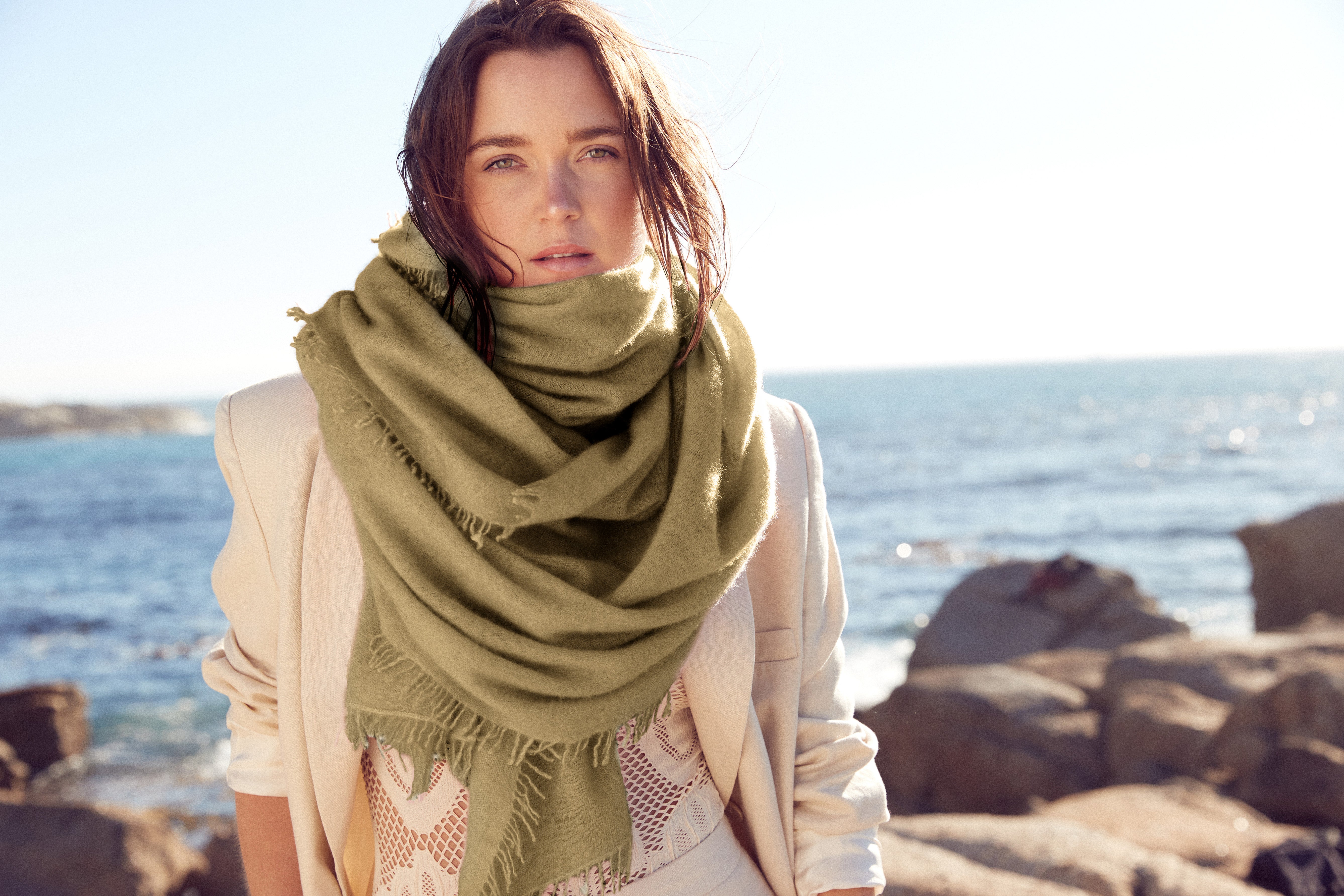 Tibet - Cashmere-Schal - Farbe: Olive 239
