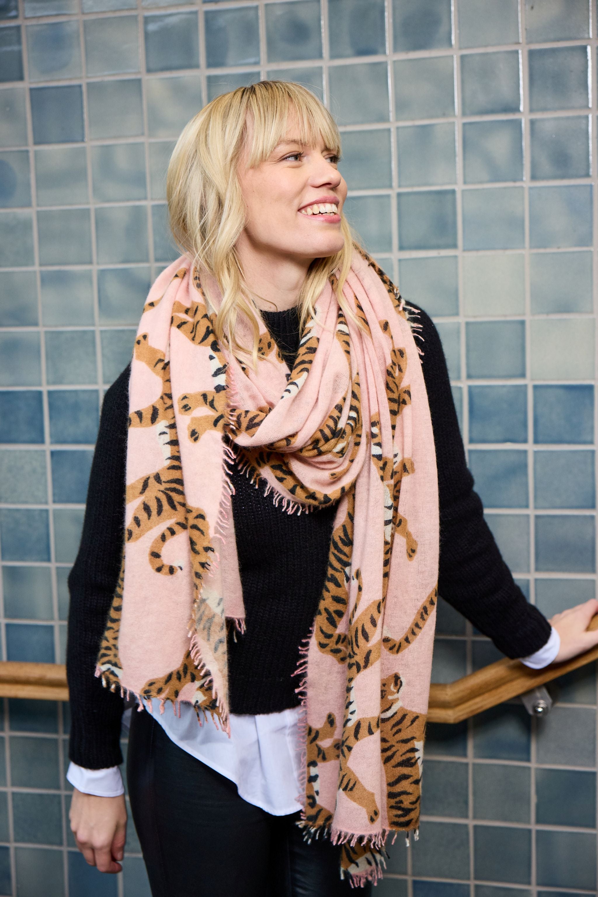 Tigerlein - Cashmere-Schal -     Farbe: Rose