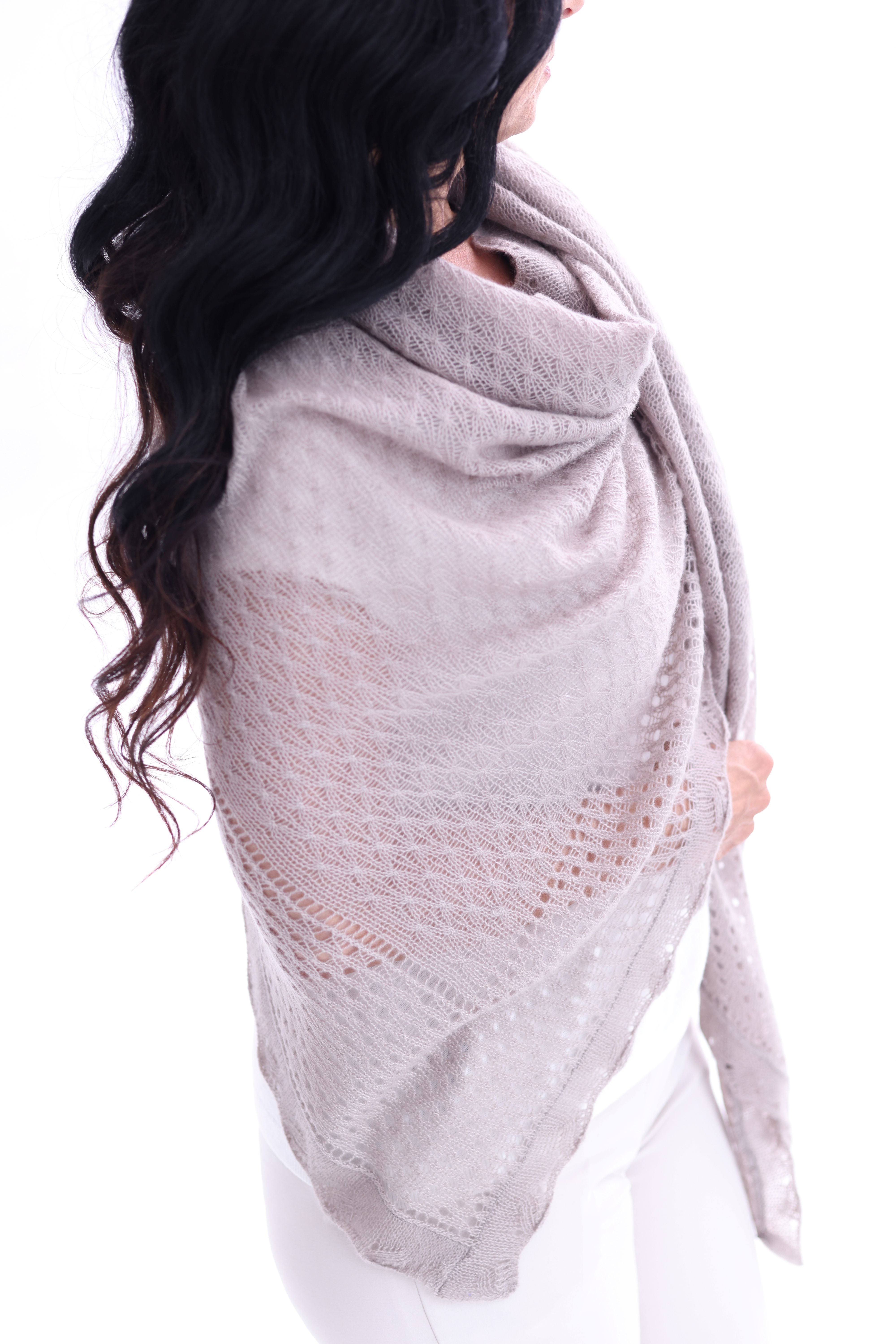 LALI - Kaschmir-Schal -      Farbe: Stone