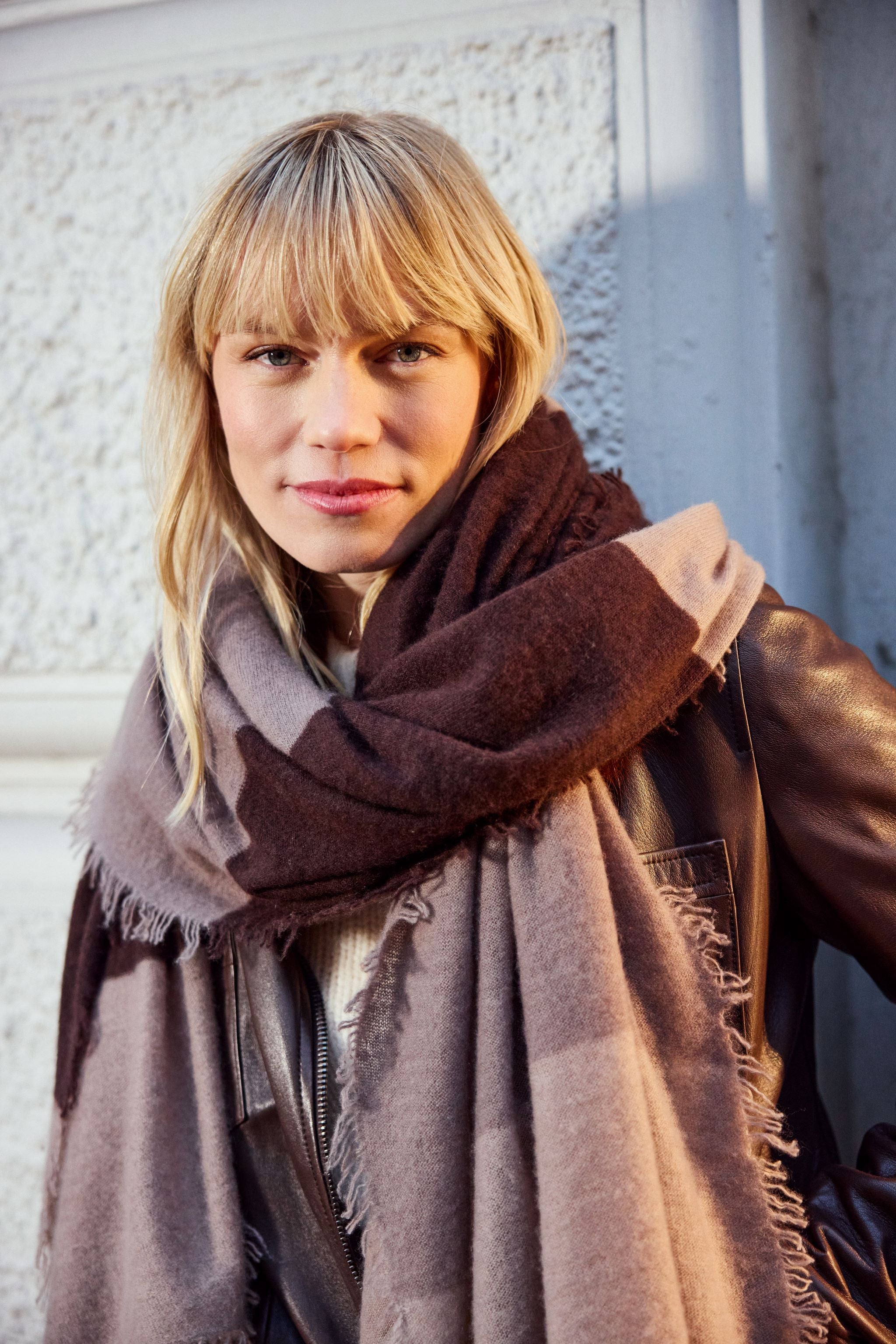 Blockstripes - Cashmere-Schal -     Farbe: All Brown