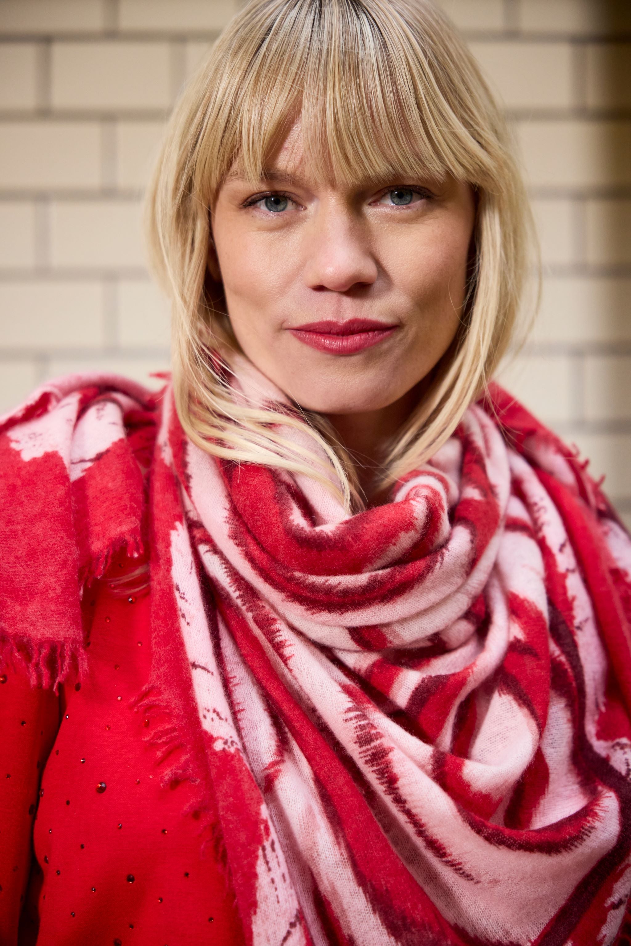 SAKARI - Kaschmir-Schal -      Farbe: Red