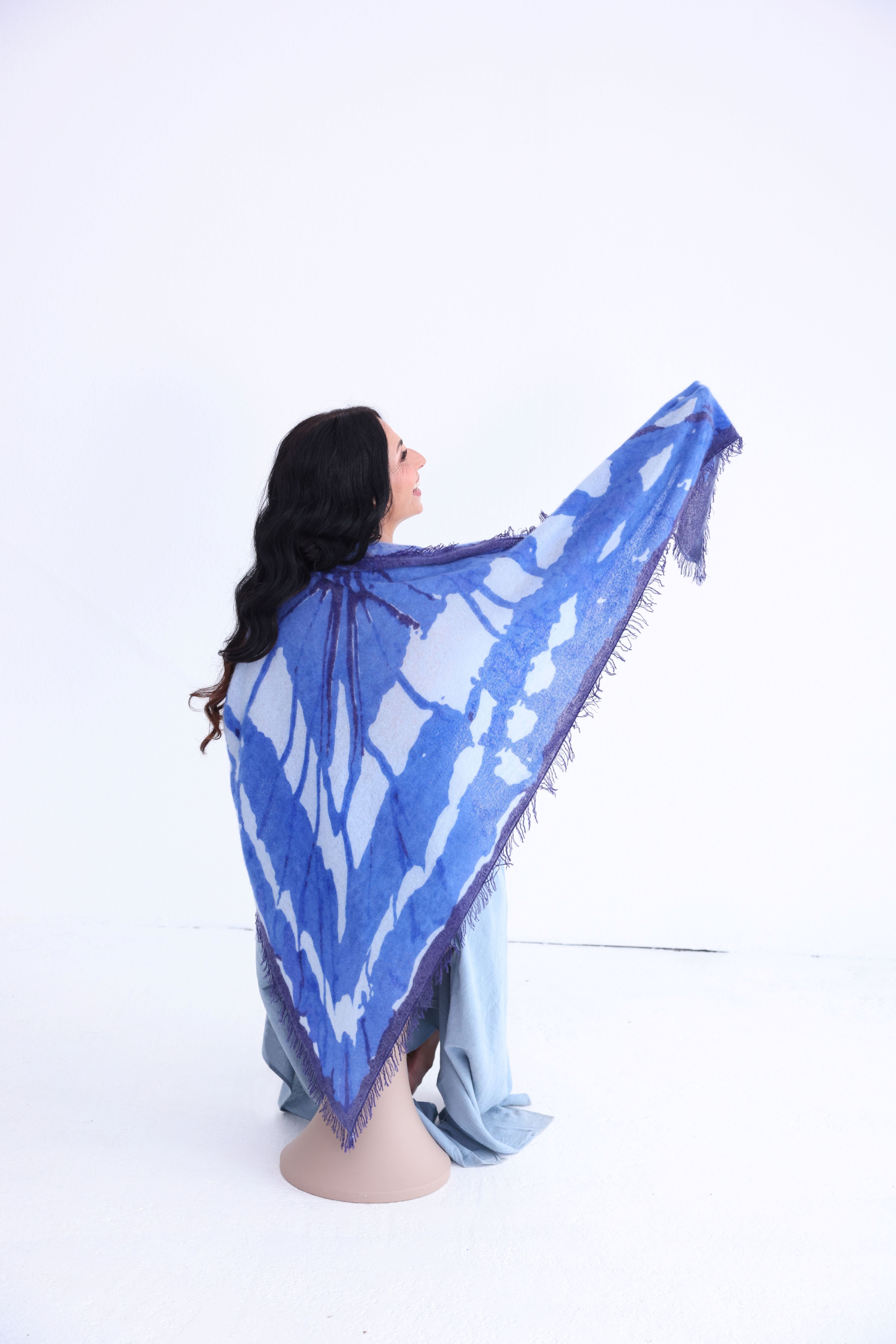 NEELIMA - Kaschmir-Schal -      Farbe: Blue