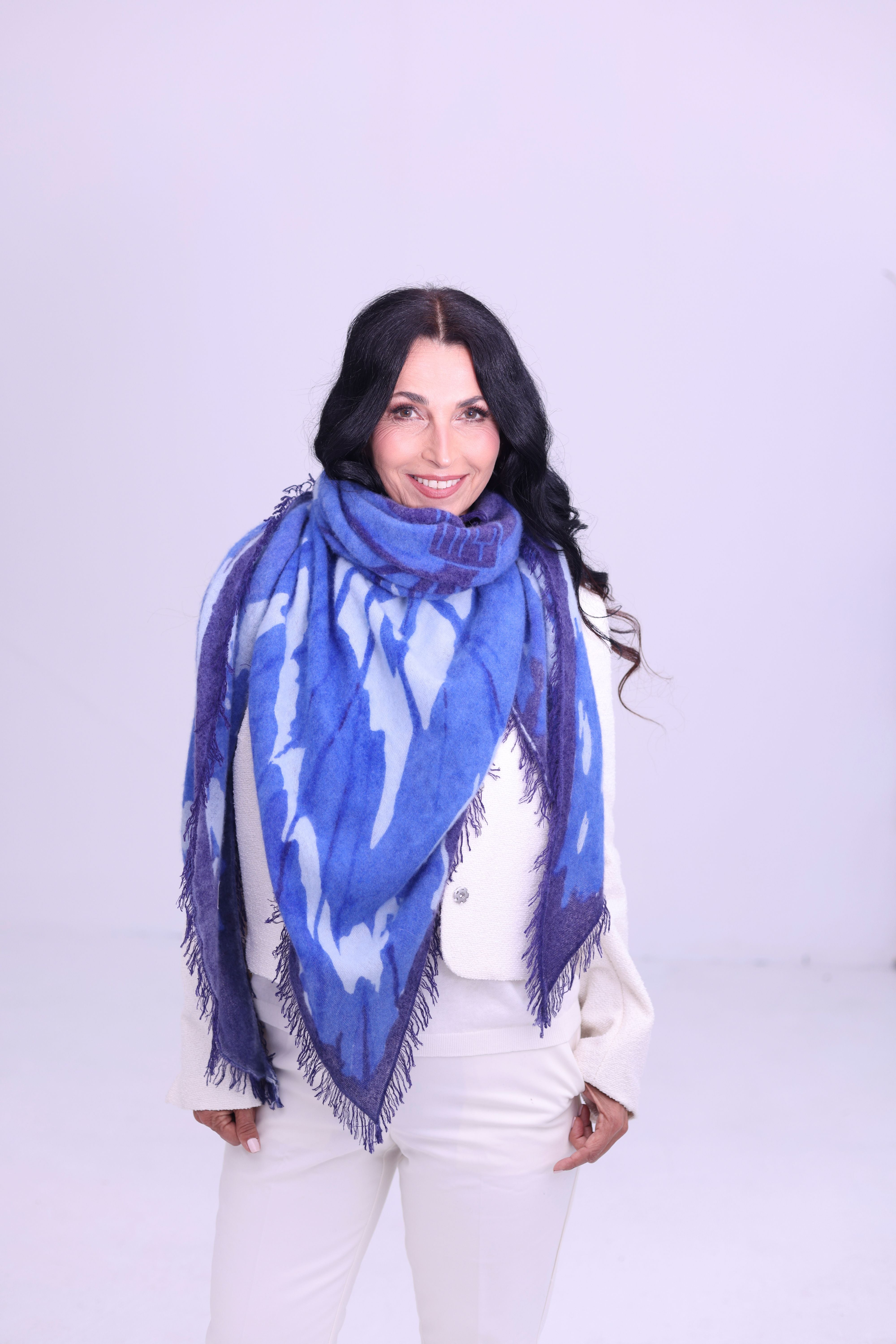 NEELIMA - Kaschmir-Schal -      Farbe: Blue