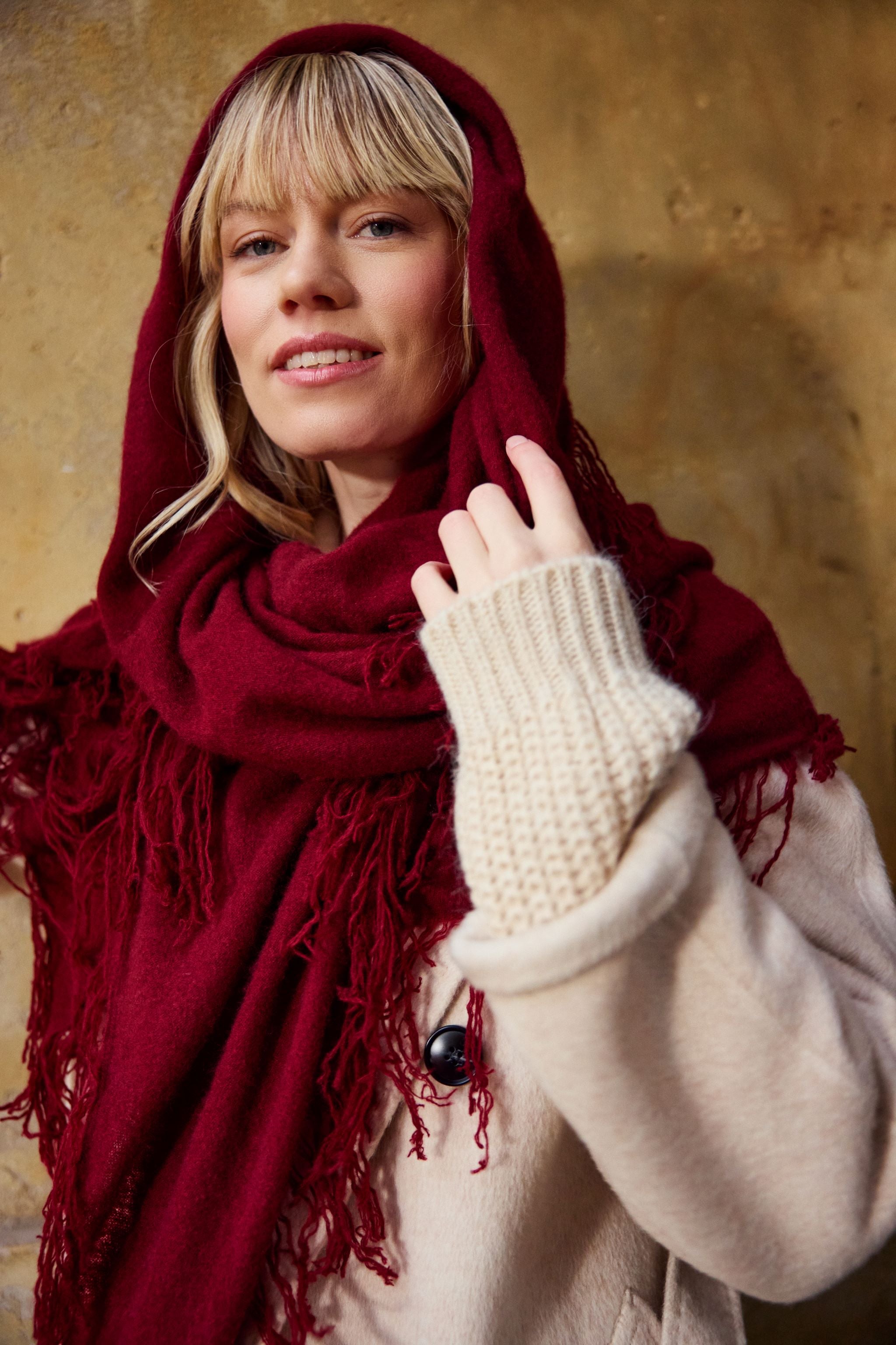 SUMA - Kaschmir-Schal -      Farbe: Ruby Wine 25040