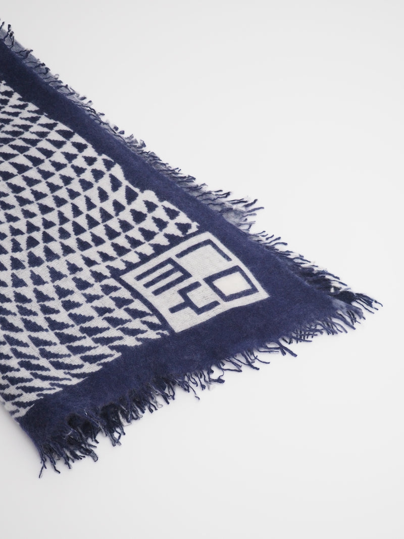 Nandini - Cashmere-Schal - Farbe: Offwhite/Marine