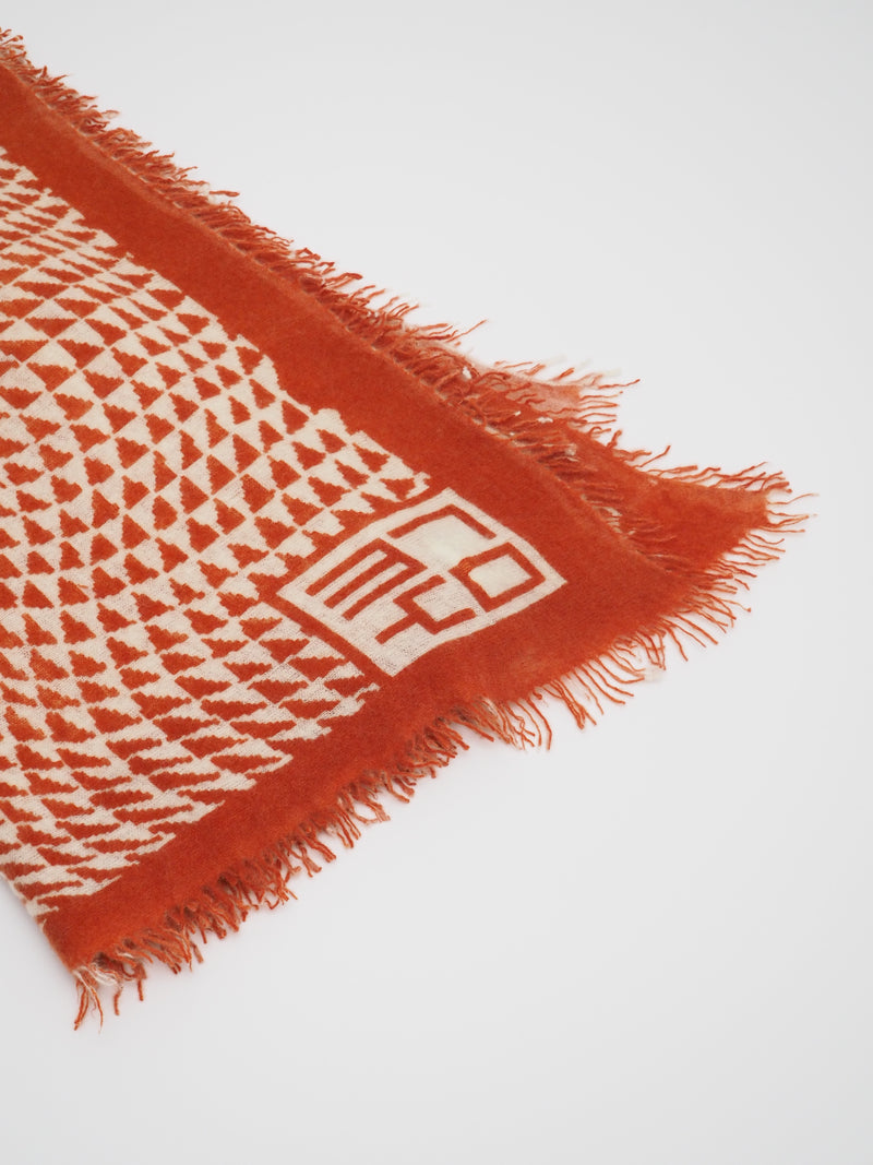 Nandini - Cashmere-Schal - Farbe: Offwhite / Orange