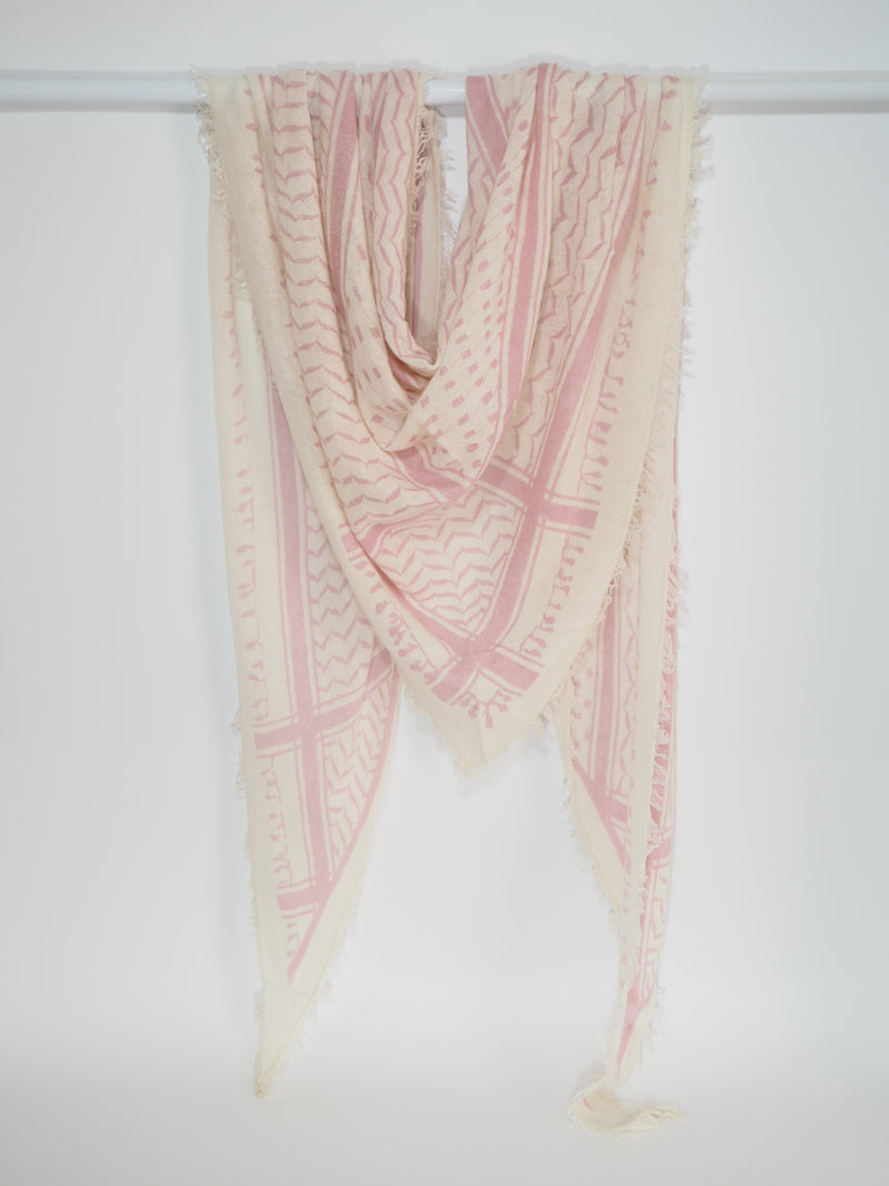 Lalit - Cashmere-Schal -      Farbe: Offwhite / Rose