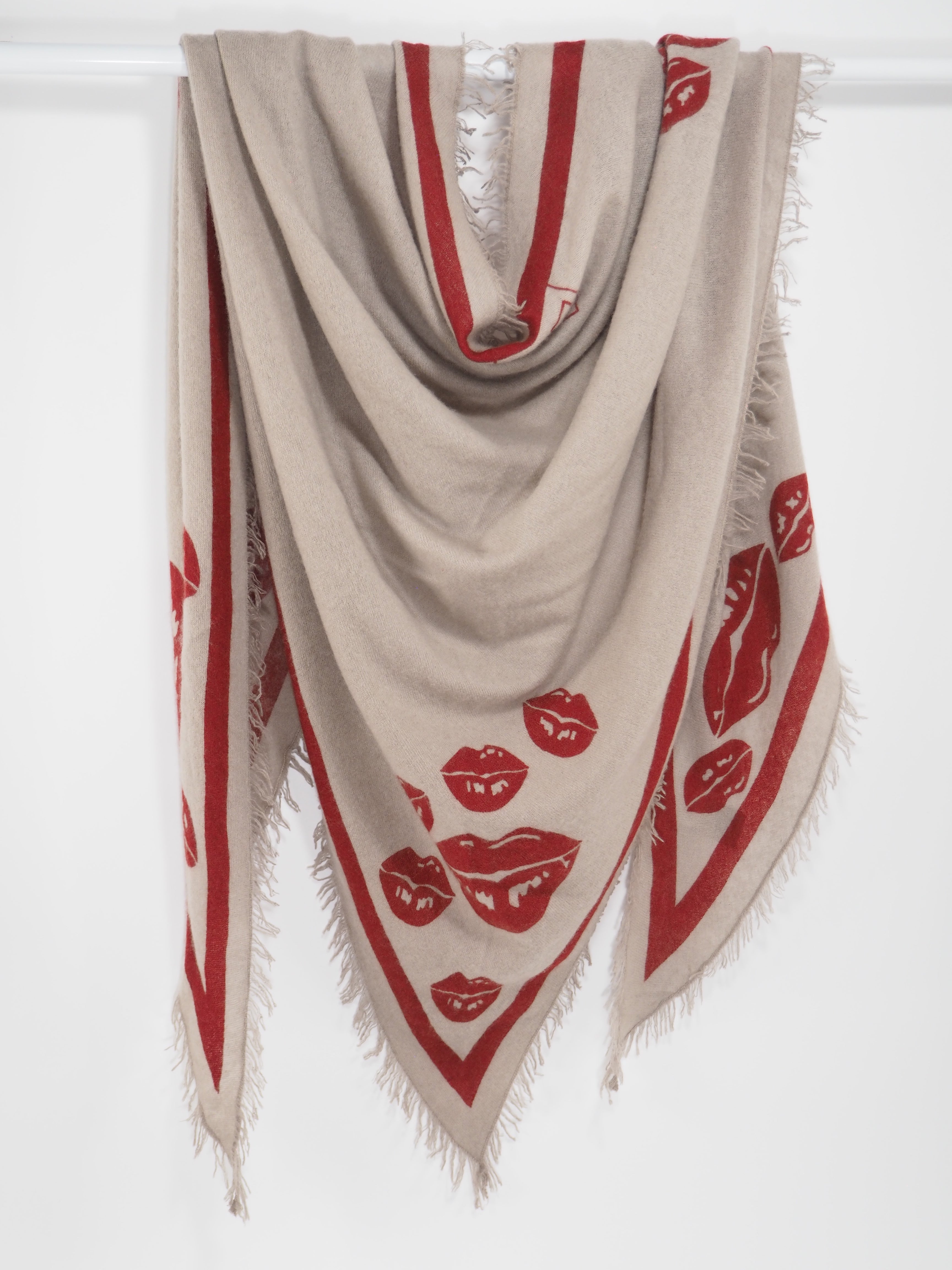 Kisses - Cashmere-Schal -     Farbe: Stone / Rubywine